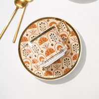 Ensemble tasse à café et soucoupe de luxe à bord doré, en porcelaine fine écologique, 250 ml, personnalisable, pour cadeau de mariage