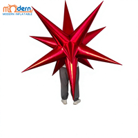 Costume gonflable en forme d'étoile argentée métallique brillante pour défilé de Noël