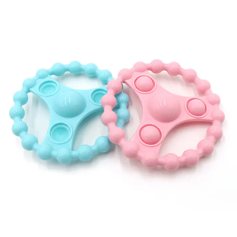 Bpa Free Food Grade Round 1Pc Natural Rubber Cartoon Babi Silicone Baby Teether Toys For Babies