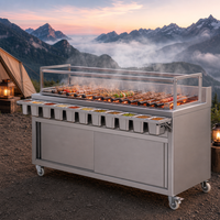 Gril de rôtisserie automatique de gril de BBQ de charbon de bois brésilien commercial