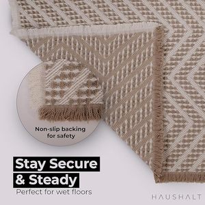CF <strong>Brown</strong> Weave Waffle <strong>Bath</strong> <strong>Mat</strong> Super Absorbent Non Slip <strong>Bath</strong> <strong>Mats</strong> for Bathroom Floor Machine Washable Bathroom Rugs with Tassels - Product Image 4