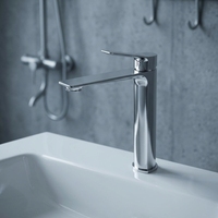 Robinet de lavabo haut à poser sur le comptoir, avec vannes en céramique, pour eau froide et chaude, pour lavabo de salle de bain