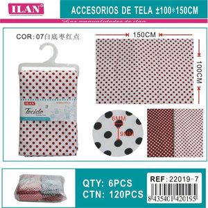 Tessuto a pois Ilan 100x150 cm con pois rossi per lavori creativi - Product Image 1
