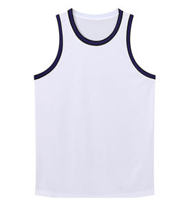 Vestes et hauts de basket-ball pour hommes adultes, sur mesure, en gros, 100% polyester, respirant, logo imprimé à l'écran, design uni - Product Image 4