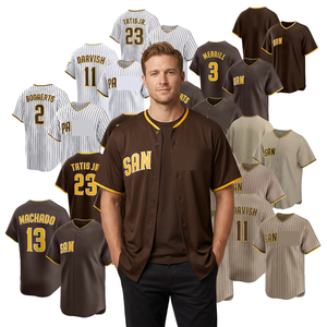 Camiseta de Béisbol de San Diego para Hombre, Unisex, Adulto, 100% Poliéster, Impresión por Transferencia de Calor, Protección UV, Cierre con Botones Delanteros, Manga Corta - Product Image 3