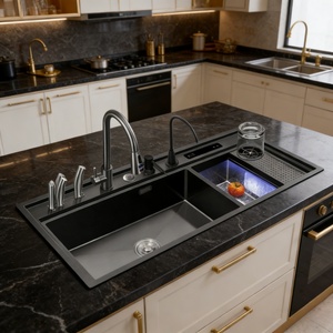 Fregadero de Cocina Inteligente Multifuncional con Lavavajillas Integrado, Grifo de Agua Purificada, Fregadero de Cocina Moderno con Cascada - Product Image 1