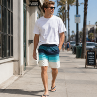 Shorts de plage décontractés pour hommes, personnalisés, respirants, écologiques, à séchage rapide, imperméables, imprimés surf recyclés, vente en gros