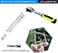 Jeu de 46 clés à cliquet à douille de 1/4 pouces avec embout métrique et barre d'extension personnalisable OEM pour usage industriel