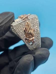 Lujo para hombre Iced Out Hip Hop joyería personalizada 925 plata esterlina Moissanite diamante letra anillo regalo personalizado - Product Image 4