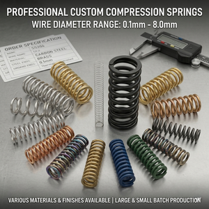 Ressorts de compression sur mesure 0,1 mm-8,0 mm en acier inoxydable, acier au carbone, laiton, bronze – Fabrication professionnelle, faible MOQ - Product Image 1