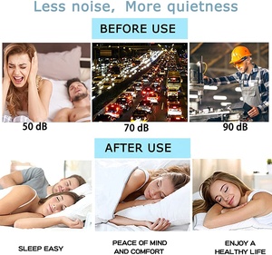8 paires de bouchons d'oreille en <span class=keywords><strong>cire</strong></span> réutilisables pour le sommeil Protection auditive Réduction du bruit Bouchon d'oreille en gel de silicone pour dormir et nager - Product Image 5