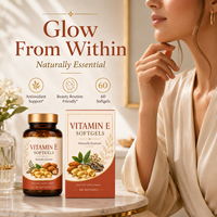 Complément Quotidien Standardisé de Vitamine E avec Huile de Lin pour les Marchés Américains et Européens, 60 Gélules Molles, Fournisseur OEM ODM Marque Privée