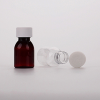 Vente en gros 60ml PET clair ambré blanc mini bouteille de sirop avec bouchon à vis personnalisé en vrac portable vide étiquette de bouteille de sirop d'érable