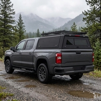 Capot de camionnette Toyota en aluminium noir avec grande fenêtre coulissante en verre, sur mesure pour Tundra 2022, capacité de 6,5 pieds (601-800L)