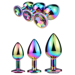 BDSM Juguetes sexuales para adultos Joya de metal inoxidable Dilatador anal Mujeres Fitness Crystal Jewelry Butt Set Anal Plug - Product Image 5
