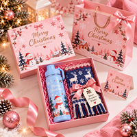 Gemütliches Weihnachts-Trinkflaschen- und Schal-Geschenkset mit 24oz Edelstahl-Wasserflasche für Familie und Freunde