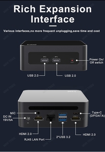 Mini PC NUC 12e génération, Core I5-12450H, 16 Go de DDR4 3200 MHz, Wifi 6, 2xHD Type-C, ordinateur de bureau compact pour jeux, travail, bureau, design - Product Image 2