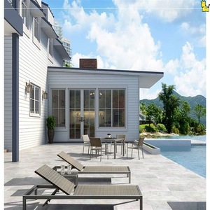 Chaise longue d'extérieur nordique en métal, design moderne et <span class=keywords><strong>minimaliste</strong></span>, avec poignée, coussin en mousse haute élasticité, pour cour, jardin, villa, bord de piscine - Product Image 4