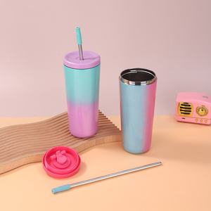 Vente chaude 304 En Acier Inoxydable Vide Thermos Tasse Haute Couleur Valeur Portable Tasse À Café Anti-Drop Paille pour Voyage Ménage - Product Image 3
