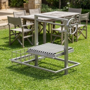Barbecue Asado Gaucho en acier inoxydable intégré, brasero extérieur, <span class=keywords><strong>grill</strong></span> <span class=keywords><strong>argentin</strong></span> Santa Maria, utilisation commerciale de luxe, télécommande - Product Image 1