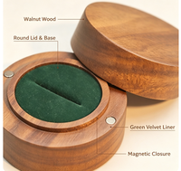 Boîte à bagues en bois massif écologique pour les bagues de fiançailles et de mariage, emballage de bijoux en bois, rangement pour pierres précieuses et colliers