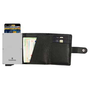 Portefeuille en aluminium CardHoda avec protection RFID, porte-cartes à fermeture courte, design minimaliste unisexe, doublure en toile - Product Image 1