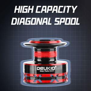 بكرة صيد معدنية عالية الجودة من سلسلة 2000-7000، قوة سحب قصوى 8-12 كجم، نسبة تروس 5.2:1، مناسبة للمياه المالحة والعذبة والأنهار - Product Image 3