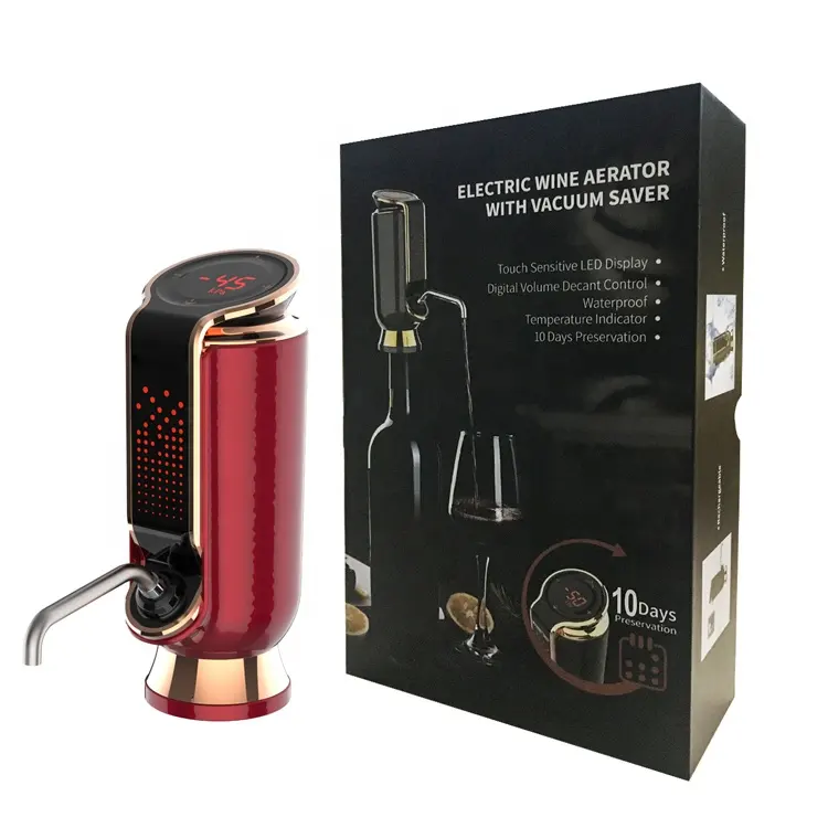 Wine Dekan ter Dispenser Pump für Rotwein Multi-Smart Automatic Wine Oxidizer Dispenser USB Wiederauf ladbarer Auslauf Pourer