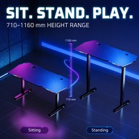 Bureau de jeu et d'apprentissage AOR Internet Cafe, silencieux, électrique, avec effets RGB multiples, design ergonomique, vente en gros usine