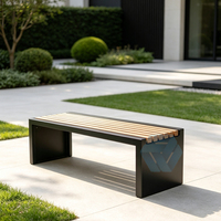 Banc de jardin moderne pour hôtel, en HDPE, avec structure en acier, résistant à l'eau, durable, écologique, pour terrasse, parc, espace public