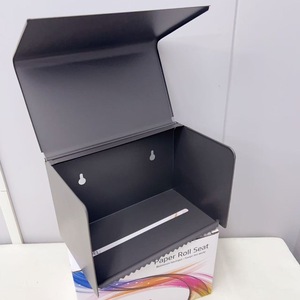 Portarrollos de Papel Higiénico Rectangular de Acero Inoxidable Gris Oscuro, Autoadhesivo, para Baño - Product Image 3