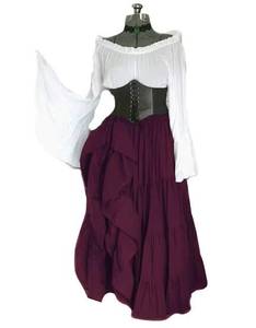 MS Halloween Female Medieval Cosplay Costume Girls Gothic Vintage Victorian Carnival Long Sleeve Pleated Skinny Dress - Product Image 6