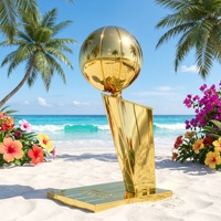 Trophée de basket-ball en métal NBA sur mesure, grand trophée doré Larry O'Brien pour la reconnaissance sportive des entreprises