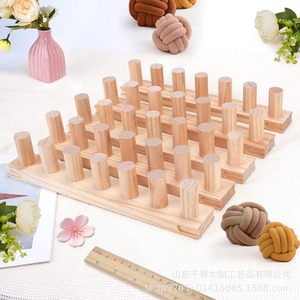 Wooden Knitting Loom <b>Kit</b> Adjustable Size For <b>DIY</b> Blanket Scarf Home Use Natural Wood Color Simple Style - Product Image 1