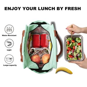 Ensemble de sacs à lunch réutilisables, grande capacité, boîte à lunch isotherme avec compartiments pour le travail et les activités de plein air - Product Image 3