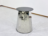 Socle de table à manger en acier inoxydable sur mesure, poli miroir, pour plateau de table en marbre ou pierre frittée