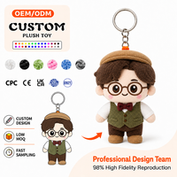 Jouets en peluche personnalisés avec des personnages de dessins animés OEM ODM, porte-clés en coton PP, porte-clés en peluche personnalisé