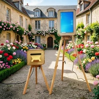 Photomaton portable en bois avec écran tactile de 18,5 pouces, pliable pour les événements
