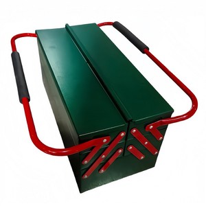 <span class=keywords><strong>Caja</strong></span> de <span class=keywords><strong>Herramientas</strong></span> Metálica para Reparaciones Automotrices con Cierre Superior Plegable para Plomeros, Electricistas y Trabajadores de Mantenimiento de Propiedades - Juego de Almacenamiento Portátil - Product Image 5