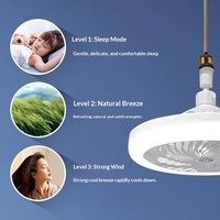 Ventilateur de plafond LED multifonctionnel à 3 couleurs, télécommande, variateur d'intensité, minuterie, dimmable, mini, pour chambre à coucher, salon, bureau, E27