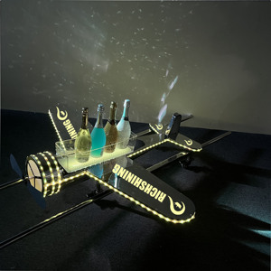 RICHSHINING, presentador de botella LED con forma de avión acrílico personalizado para cubos de hielo para pubs nocturnos, fiestas KTV, bodas - Product Image 6