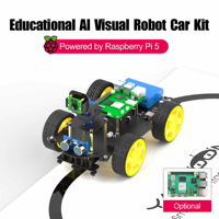 Yahboom Raspbot, Robot Inteligente con Visión Artificial y Cámara FPV para Raspberry Pi 5B con Tarjeta TF de 64GB