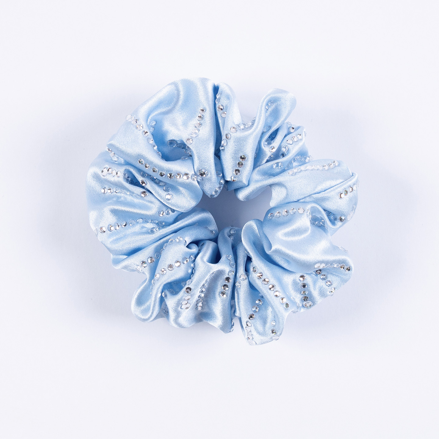 Blue Silk Scrunchie 4cm