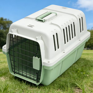 Small Plastic Pet Air Box with Rolling Iron Wire Door Breathable Pet Carriers <strong>Cat</strong> Carriers Small Animals Dog <strong>Cages</strong> Pet Travel - Product Image 1