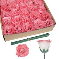 OH ARTS Roses artificielles en cristal scintillant avec tiges, fleurs en mousse de soie, couleur Or Enchantress Rose pour mariage, maison, fête