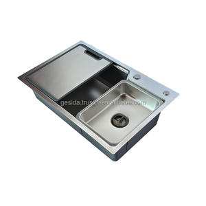 อ่างล้างจานครัว Leimanxi อ่างเดี่ยวขนาดใหญ่ สแตนเลส SUS304 ผิวเคลือบด้วยไฟฟ้า ดีไซน์ยืดหยุ่น หนา 1.3 มม. รุ่น 6845 สำหรับ - Product Image 1