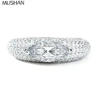 Bague de mariage MuShan en argent sterling 925 avec diamant Moissanite couleur D VVS1 pour femme, bijoux fins brevetés MST