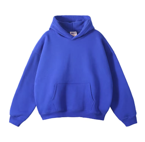 Dropshipping Sweat à capuche oversize personnalisé pour hommes broderie bouffante impression Logo 100% coton lourd sweats à capuche unisexe vierges pour hommes - Product Image 2