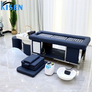 Kisen Sauna Table Head Spa Salon Massage Table Japeness Good Quality Shampoo <b>Bed</b> Customized Color Voltage logo - Product Image 1