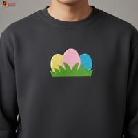 Patchs thermocollants personnalisés en chenille moelleuse pour vêtements et t-shirts, motif œuf de Pâques, vente en gros